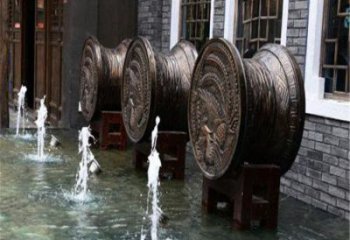 中式銅鼓雕塑批發(fā)，廣場系列，商場銅鼓雕塑供需