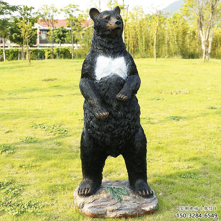 福州街道黑熊雕塑，仿真動物雕塑，古銅效果
