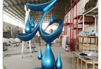 良慶水滴雕塑，烤漆工藝，群雕不銹鋼水滴雕塑