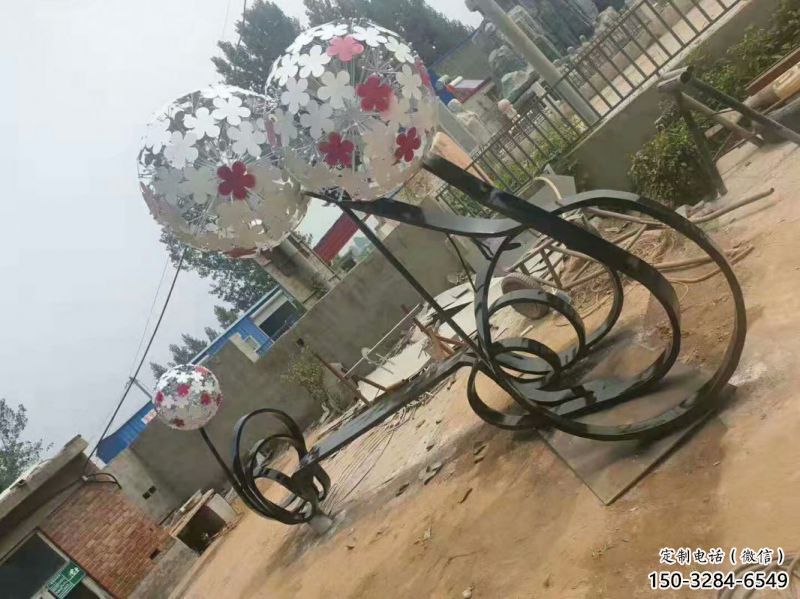 晉州大型蒲公英坐凳雕塑，現(xiàn)代元素設(shè)計(jì)，不銹鋼坐凳雕塑