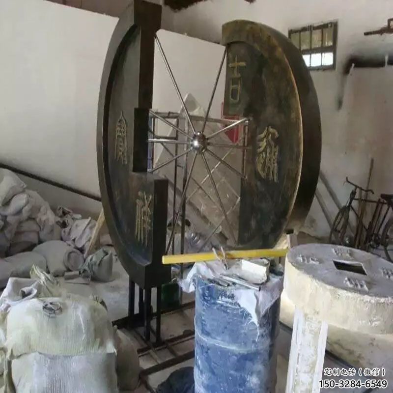信陽園林銅錢雕塑精選，陸地?cái)[件，公園銅錢雕塑精品