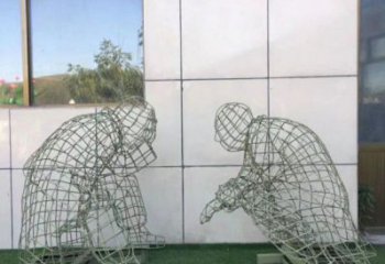 牡丹江鏤空對弈雕塑標準，廣場雕塑，鐵藝民俗人物雕塑供給