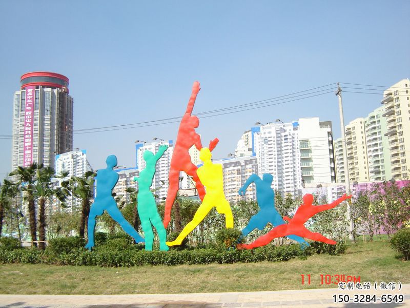 岳陽(yáng)投籃雕塑，剪影工藝制作，不銹鋼體育人物雕塑