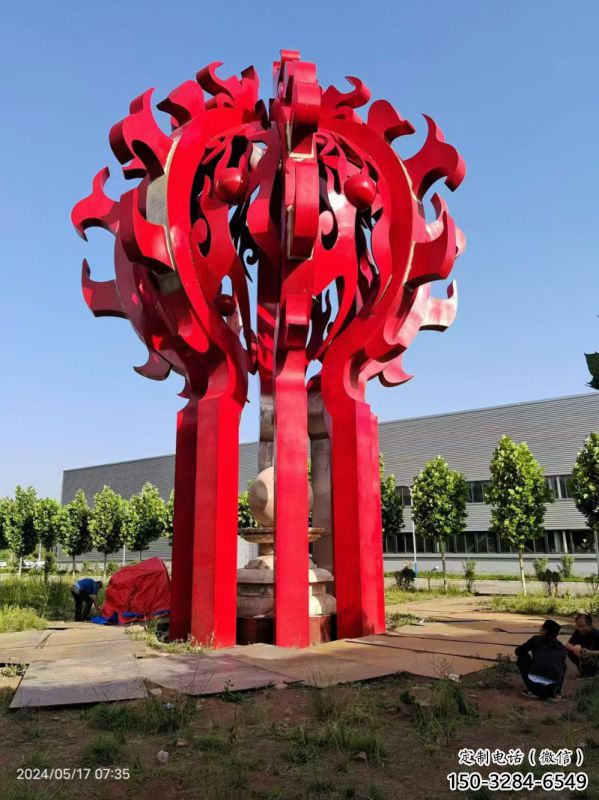 衡陽(yáng)火球雕塑，精神堡壘火球雕塑落地展示
