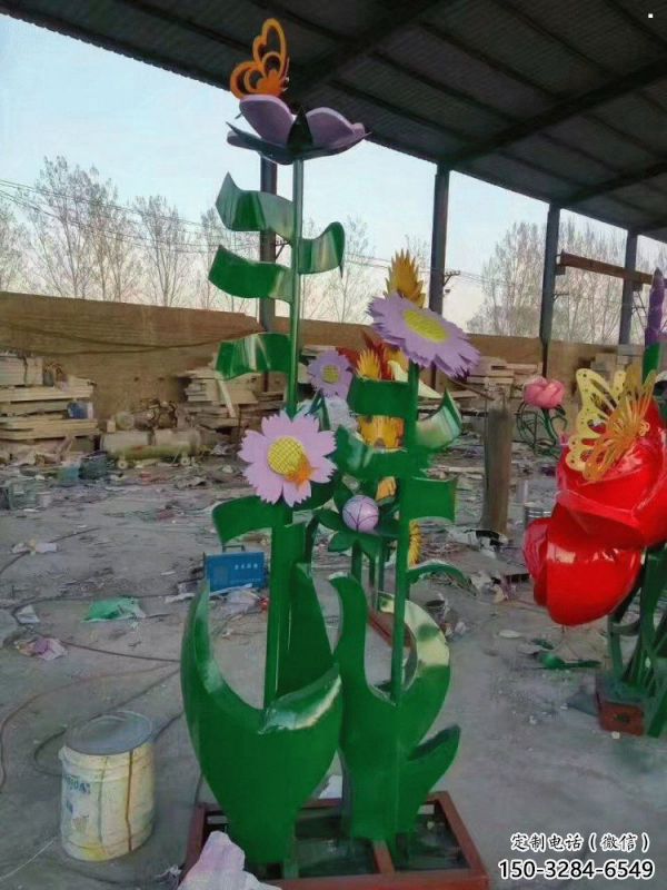新建茉莉花雕塑訂做，城市雕塑，不銹鋼茉莉花雕塑廠