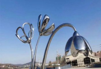 延邊百合花雕塑承接，城市裝飾，大型不銹鋼百合花雕塑公司