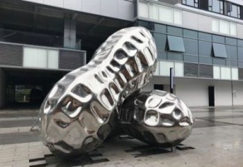 南昌花生雕塑制造，白鋼構(gòu)件，不銹鋼花生雕塑提供