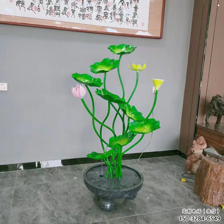 大東荷花雕塑異型優(yōu)選，城市裝飾，展示荷花雕塑定做