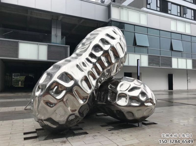 鄂爾多斯花生雕塑制造，白鋼構(gòu)件，不銹鋼花生雕塑提供