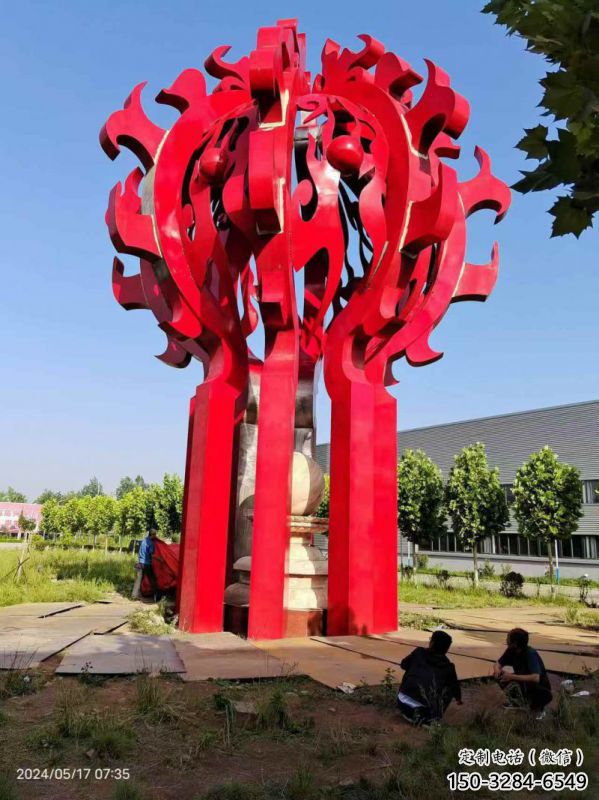 城北火球雕塑，精神堡壘火球雕塑落地展示