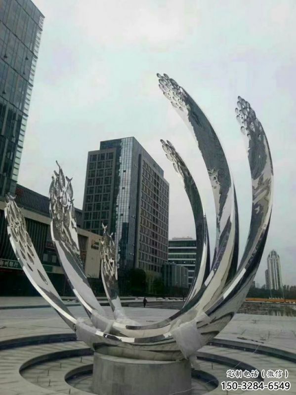 泰安地面噴泉雕塑小品，圓環(huán)結構概念，旱地水景噴泉體系