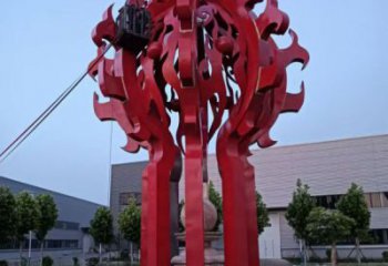 安義火球雕塑，精神堡壘火球雕塑落地展示