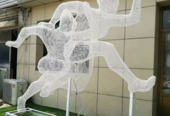 鄂爾多斯鏤空健兒雕塑制造，校園雕塑，金屬鐵藝人物雕塑展品