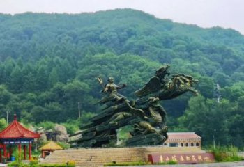 大武口夸父逐日雕塑，鑄銅神話人物雕塑