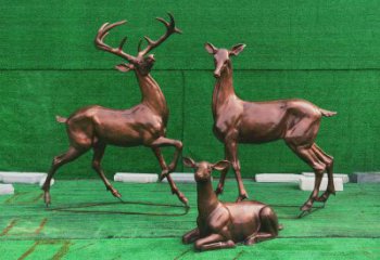 玉樹銅小鹿雕塑批發(fā)，鍛造工藝，小鹿銅雕塑承接