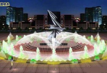 城中水景搖擺噴泉雕塑，循環(huán)噴水模式噴泉雕塑加工