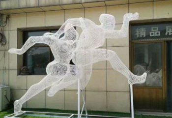 咸陽鏤空體育雕塑供求，白鋼構件，鐵藝人物雕塑觀賞型