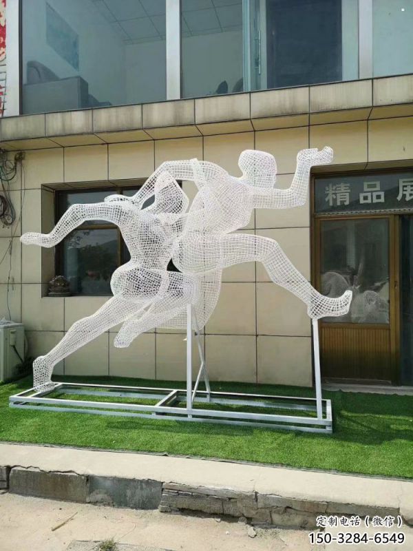 紹興鏤空體育雕塑供求，白鋼構(gòu)件，鐵藝人物雕塑觀賞型