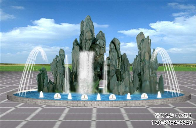 雙橋電影變頻噴泉雕塑，水景噴泉雕塑承接