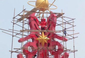萬(wàn)盛景觀(guān)科技之星雕塑選用，美陳雕塑，抽象不銹鋼科技之星雕塑標(biāo)準(zhǔn)