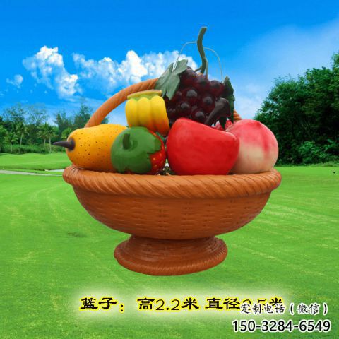 彩繪果籃雕塑通用，花園小品，廣場(chǎng)玻璃鋼果籃雕塑優(yōu)價(jià)